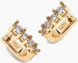 Yoj Marlo Mini Crystal Hoop Earrings In Gold at Nordstrom