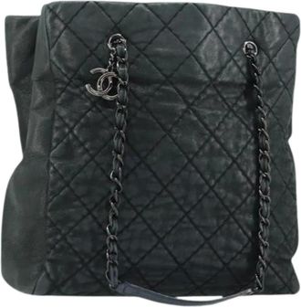 Chanel Pre-owned Shoulder Bags, female, Green, Size: ONE SIZE Pre-owned Canvas Shoulder Bag