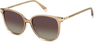 Polaroid Sunglasses, female, Brown, Size: 56 MM Square Sunglasses