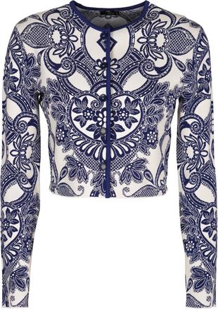 Etro Cropped Jacquard Knit Cardigan - Dames - Vesten - Veelkleurig - XS - Polyester - Truien & Vesten