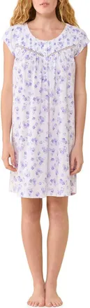 Eileen West Floral Cotton Short Nightgown in White/floral at Nordstrom, Size X-Large