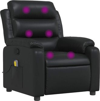 vidaXL Vidaxl - Sill&oacute;n De Masaje Reclinable Cuero Sint&eacute;tico Negro