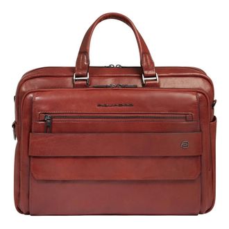 Piquadro Aanpasbare leren laptoptas - Heren - Laptoptassen - Bruin - ONE Size - Leer - Tassen
