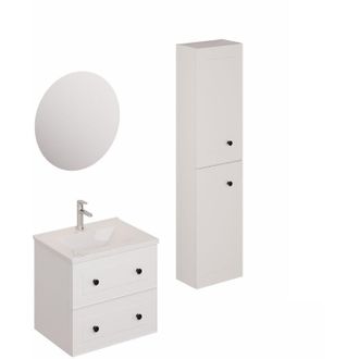 Puma Naturel - Conjunto De Ba&ntilde;o Con Lavabo Que Incluye Mezclador De Lavabo, Ca&ntilde;o Y Sif&oacute;n Forli Blanco (ksetforli9)