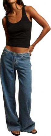 perfectwhitetee Mia Fine Variegated Rib Tank In True Black