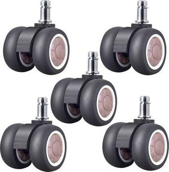 OEM Juego De 5 Ruedas Universales Silenciosas De 5 Cm (2 Pulgadas) De Caucho Tpr Suave Para Sillas De Oficina Y Muebles Giratorios - Rapanda