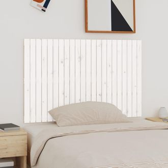vidaXL Cabecero De Cama De Pared Madera Maciza Pino Blanco 140x3x90 Cm Vidaxl