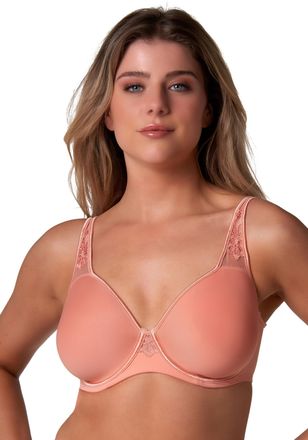 Elbrina B&uuml;gel-BH ELBRINA Spacer Bra, Damen, Gr. 100, Cup E, orange (bright peach), Spitze, Obermaterial: 50% Polyester, 42% Polyamid, 8% Elasthan, unifarben, 