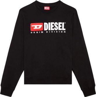 Diesel Denim Division Logo Sweater - Heren - Sweatshirts - Zwart - M - Denim - Hoodies & sweatvesten