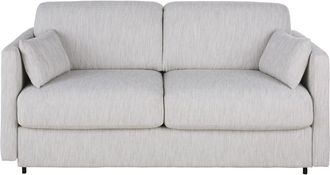Maisons du monde Sof&aacute; cama para 2/3 personas en tejido de poli&eacute;ster gris claro, colch&oacute;n de 18 cm
