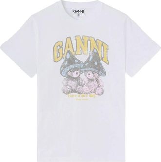 Ganni T-shirt With Mushroom Teddy