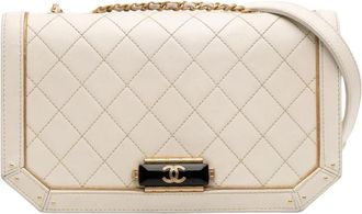 Chanel Pre-owned Quilted Leather Shoulder Bag - Dames - Vintage Schoudertas - Wit - ONE Size - Leer - Vintage