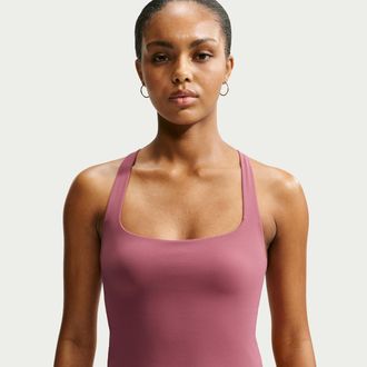 Nike Womens Zenvy Light-Support Sports Bra Tank Top in Red | IB9872-654