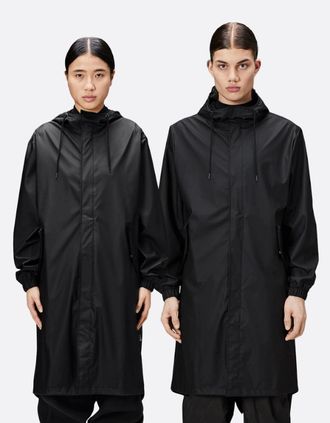 Rains Womens Rains Unisex Fishtail Parka - 01 Black - Size: 18/16