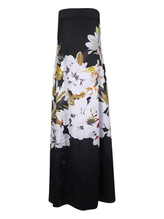 Adam Lippes Marais floral-print maxi dress - women - Silk - 12 - Black