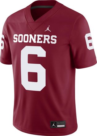 Nike Jordan Baker Mayfield Oklahoma Mens Nike Mens Dri-FIT College Game Jersey in Red | JC2F08AWCPD-YQ4