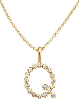 Made by Mary CZ Poppy Initial Necklace in Gold Vermeil Initial Q at Nordstrom