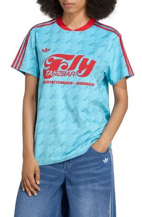 adidas Graphic Print Football Jersey in Blue at Nordstrom, Size X-Small