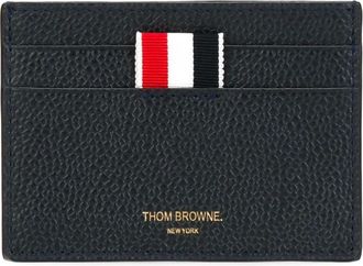 Thom Browne Pebbled Leather Card Holder - Heren - Portefeuilles - Blauw - ONE Size - Leer - Accessoires
