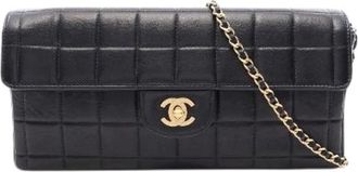 Chanel Pre-owned Chocolate Bar Lambskin Shoulder Bag - Dames - Vintage Schoudertas - Zwart - ONE Size - Leer - Vintage