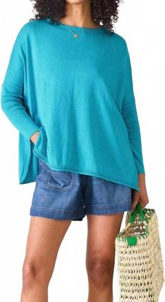 Mersea Catalina V-Neck Sweater - Petite In Teal