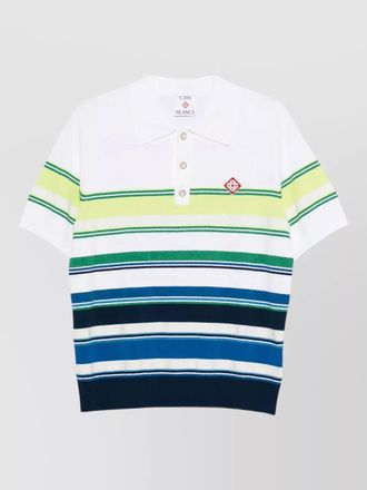 Casablanca striped short-sleeve polo shirt