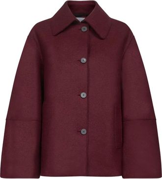Harris Wharf London Jas met knoopsluiting en wijde mouwen - Rood