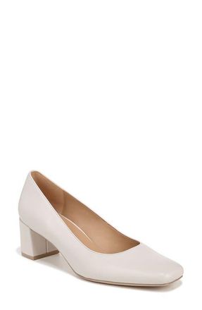 Naturalizer Karina Square Toe Pump in Satin Pearl Leather at Nordstrom, Size 9.5