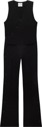Courr&egrave;ges V-neck tailored jumpsuit - men - Elastane/Wool - 48 - Black