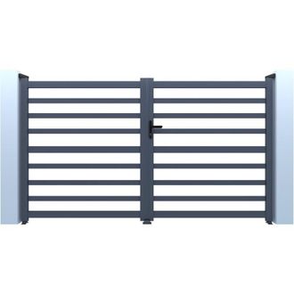 Habitat et Jardin Cancello in alluminio traforato Martin - 300 x 180 cm - Grigio