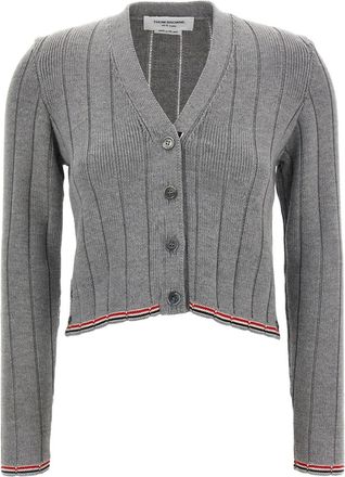Thom Browne Cardigan con scollo a V - Grigio