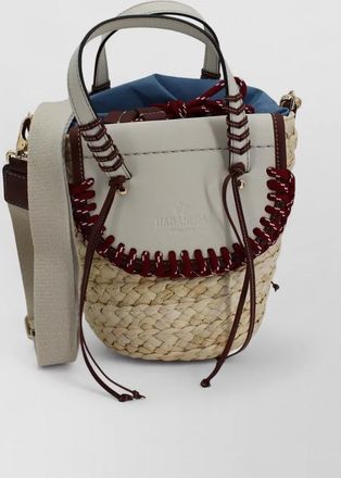 Cuba Lab leather bucket bag top handle scarf