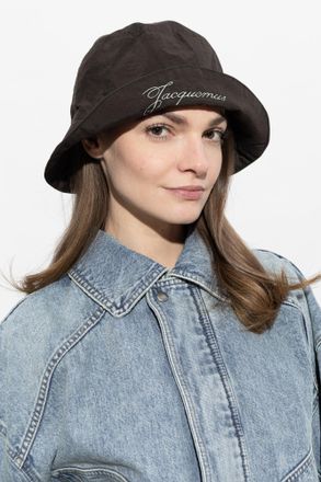 Jacquemus Hat With Embroidered Logo, Unisex, Brown