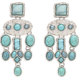 Petit Moments Dusk Statement Drop Earrings in Silver/Turquoise at Nordstrom