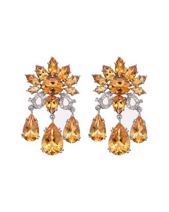 Arthur Marder Fine Jewelry Silver 0.32 ct. tw. Diamond & Citrine Earrings