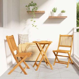 vidaXL Juego Bistro De Jard&iacute;n 3 Pcs Marr&oacute;n Madera Maciza De Acacia Vidaxl