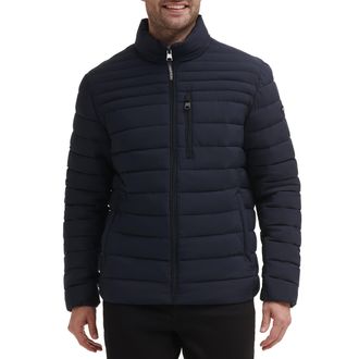 Calvin Klein Mens Lightweight Puffer Water-Resistant Jacket, Packable True Navy, XXL