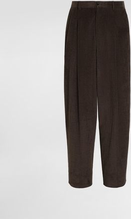 Dolce & Gabbana Velvet Trousers - Man Pants And Shorts Brown Velvet 48