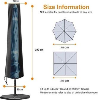 OEM Funda Impermeable Para Sombrilla - Resistente A Los Rayos Uv - 190 X 50 Cm