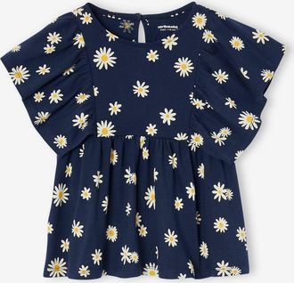 Vertbaudet M&auml;dchen Blusenshirt mit Recycling-Polyester marine