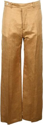 Alysi Linen Cupro Trousers - Curry