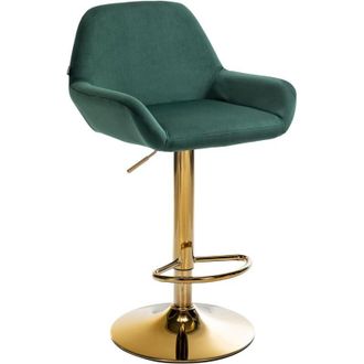 Clp Sgabello da bar Braga in velluto oro Verde scuro