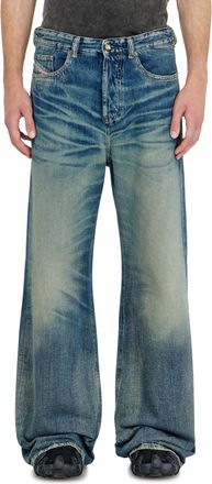 Diesel Relaxed Jeans Low Waist D-Rise, Dark blue, Button fly