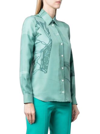 Ferragamo Graphic-Print Shirt - Green