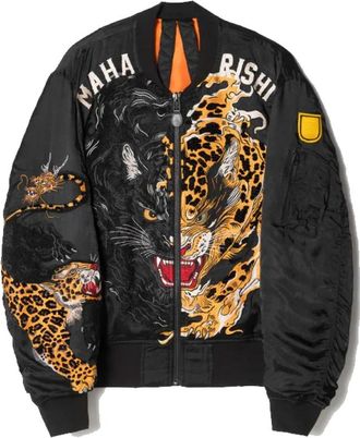 maharishi Chimera Panther Ma-1 Jacket - Heren - Bomber jackets - Zwart - M - Satijn - Jassen