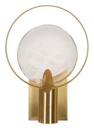 Mauro Ferretti Aplique de metal y cristal dorado 20x10x29 cm