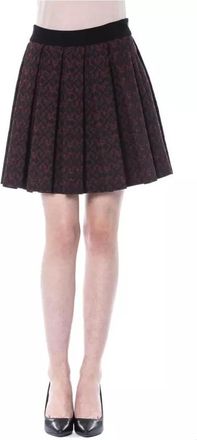 Byblos Plissirok Damask Print - Dames - Korte rokken - Bruin - XS - Katoen - Rokken