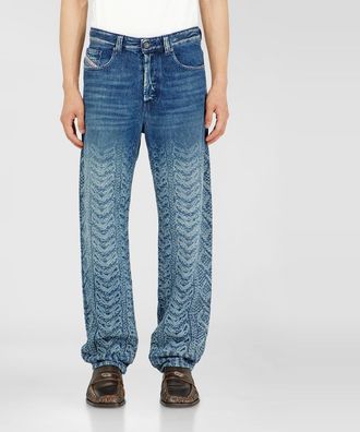 Diesel Regular Jeans Regular Waist 2024 D-Macs, Dark blue, Button fly