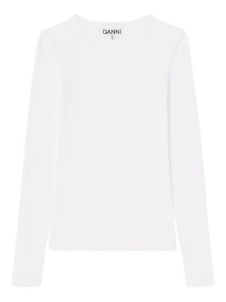 Ganni long-sleeve T-shirt - women - Fabric - S - White