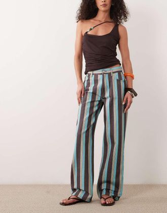 Asos Dad jeans a righe multicolore